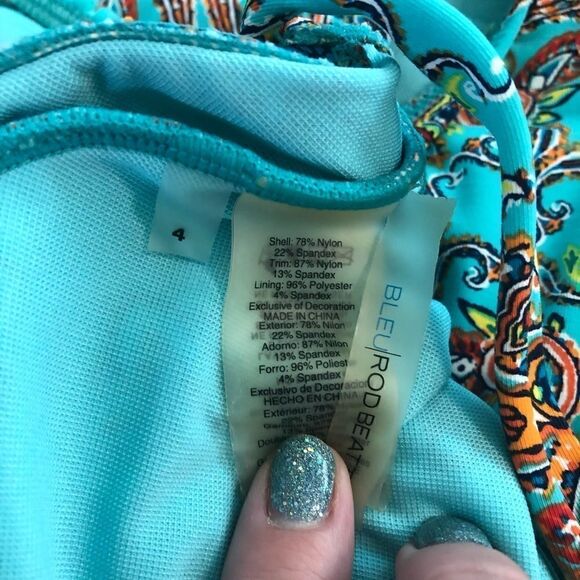 BLEU Rob Beattie Paisley Halter one Piece Swimsuit - Picture 5 of 5